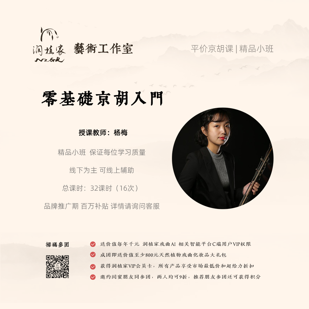 杨梅老师平价乐器课 随堂体验试听1次：京胡零基础入门